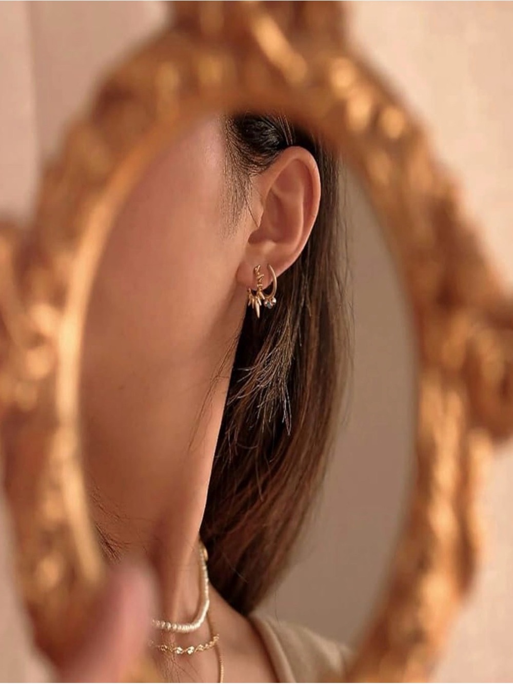 Elegantly chic 14k Gold plated Hoop Earrings Set of 5